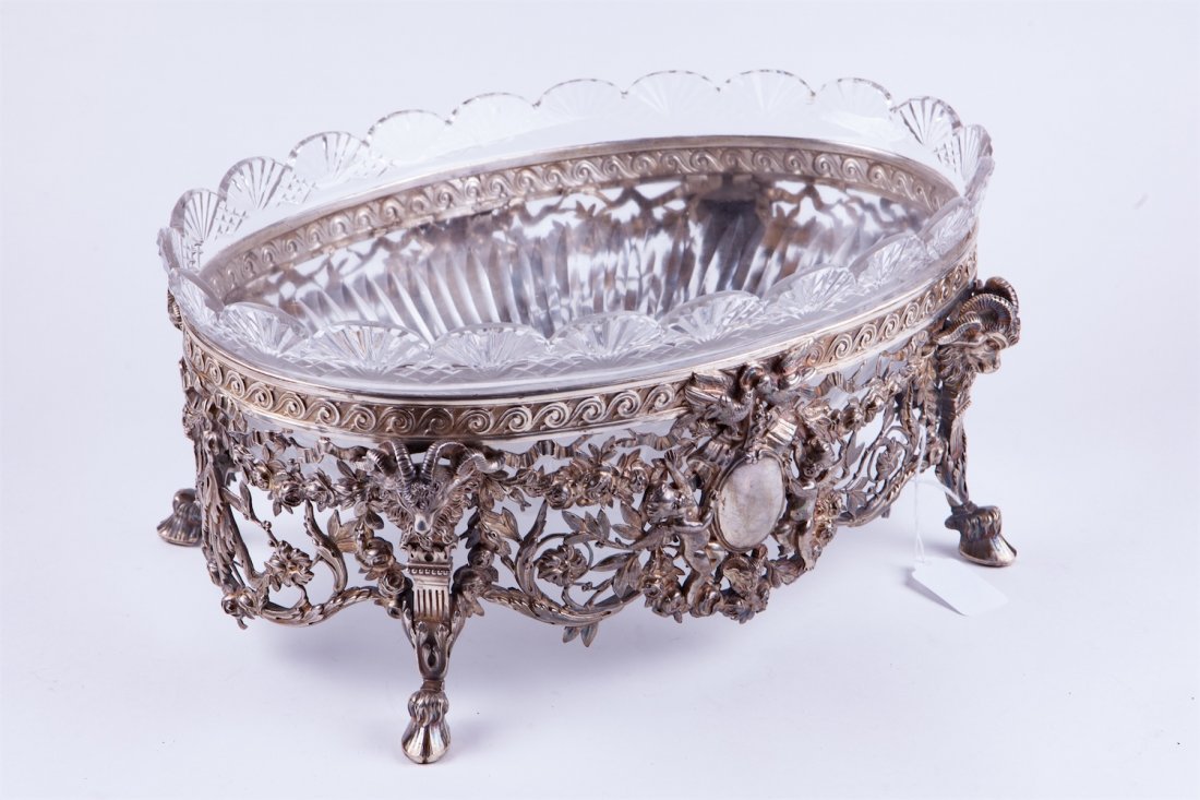 French solid silver and crystal fruit bowl. — image 1