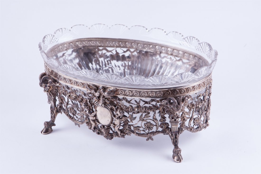 French solid silver and crystal fruit bowl. — image 3