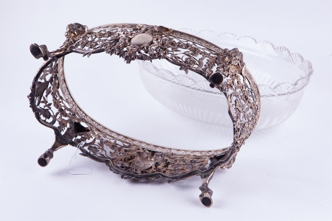 French solid silver and crystal fruit bowl. — image 4