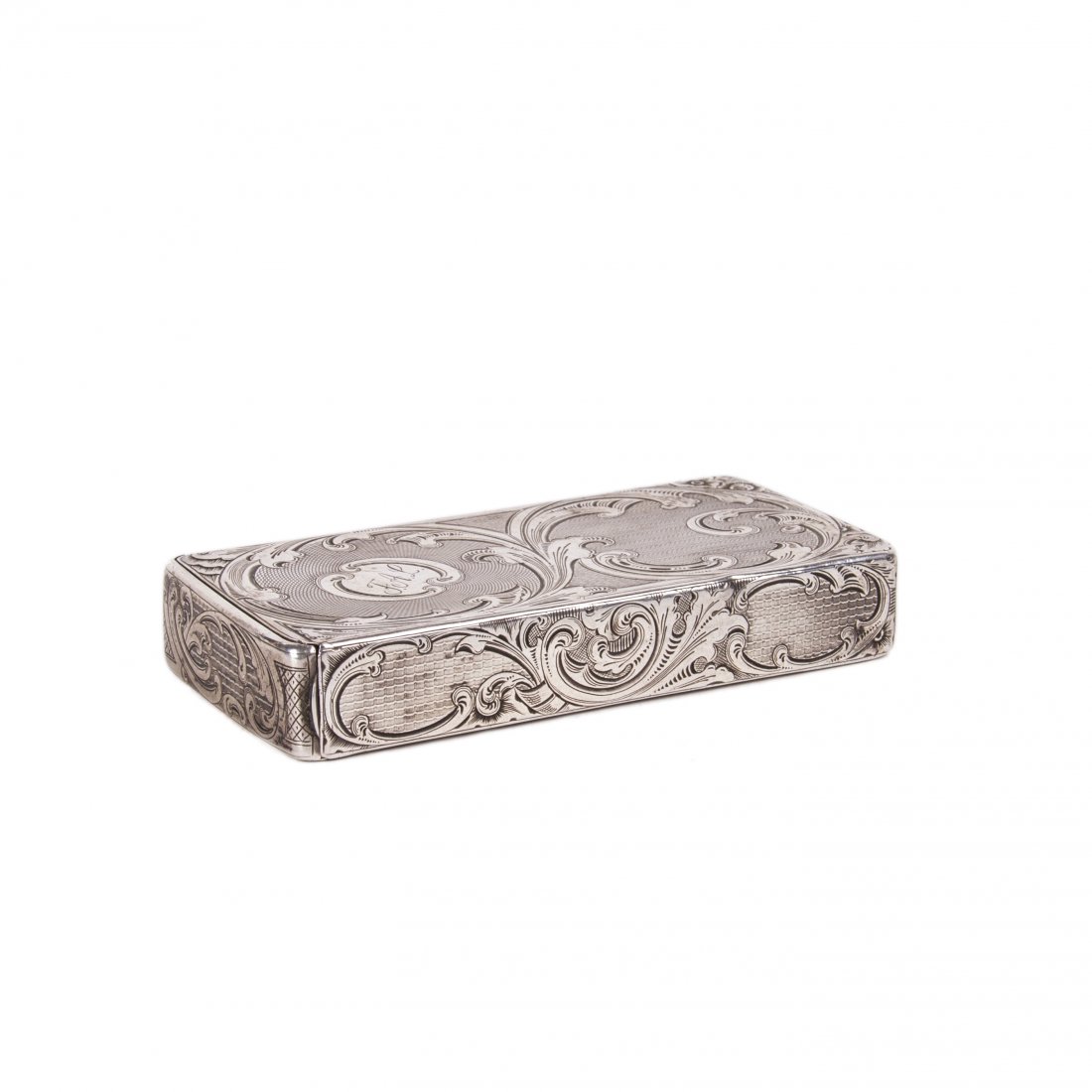 Russian engraved neorococo silver-gilt cigarette case — image 3