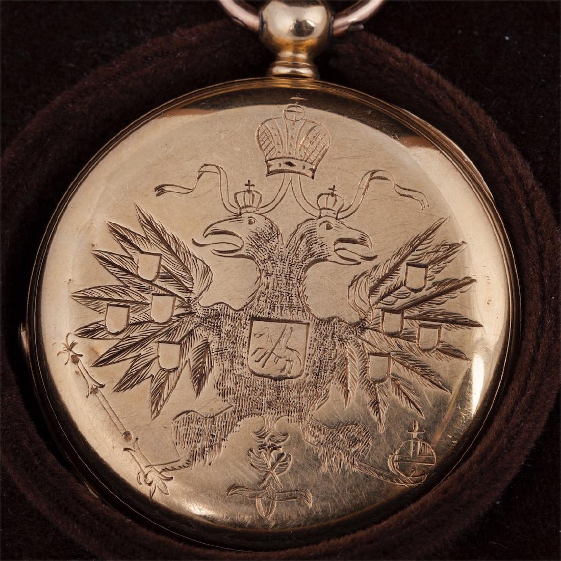 18K gold demi-hunter cased pocket watch with — image 2