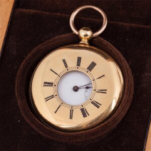18K gold demi-hunter cased pocket watch with — image 3