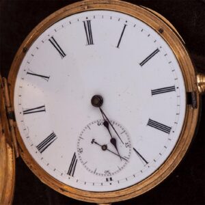 18K gold demi-hunter cased pocket watch with — image 4