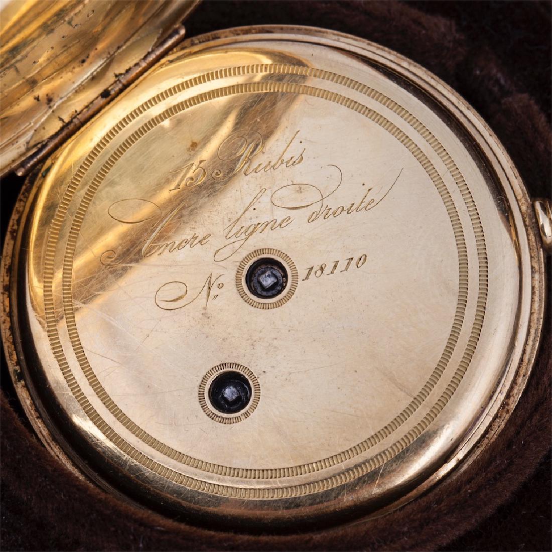 18K gold demi-hunter cased pocket watch with — image 5