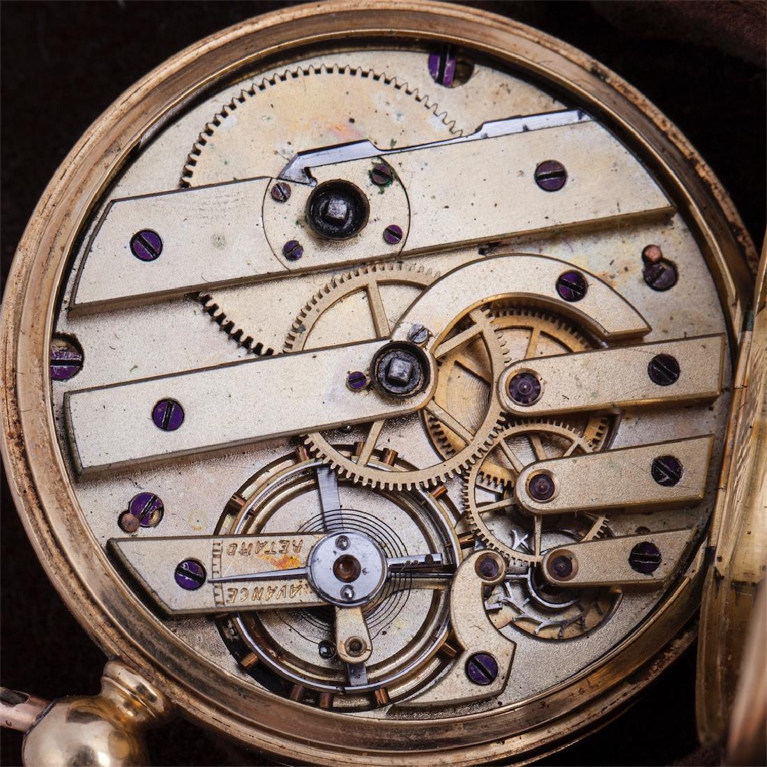 18K gold demi-hunter cased pocket watch with — image 6