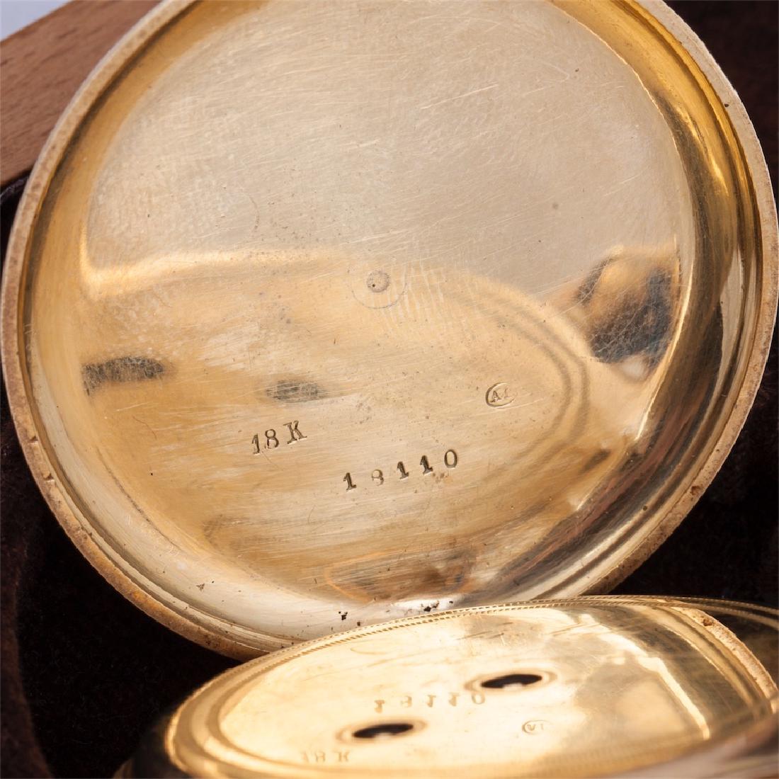 18K gold demi-hunter cased pocket watch with — image 7