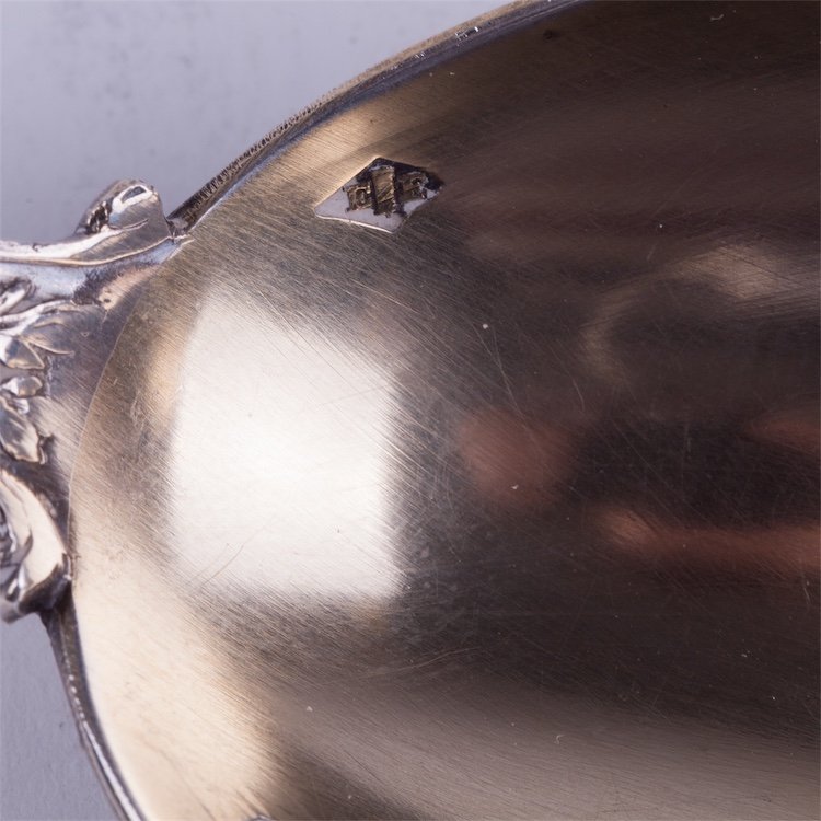 French solid silver serving spoon. — image 3