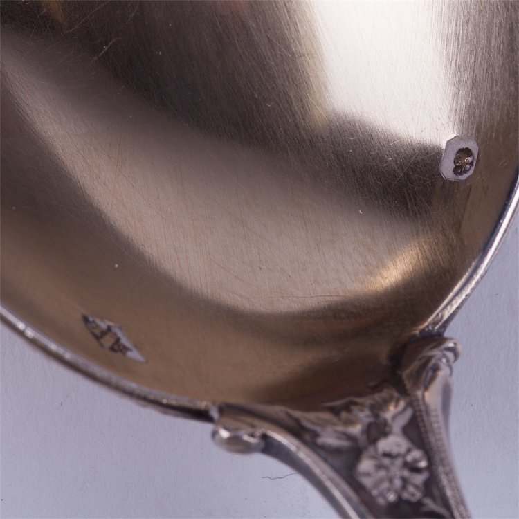 French solid silver serving spoon. — image 4