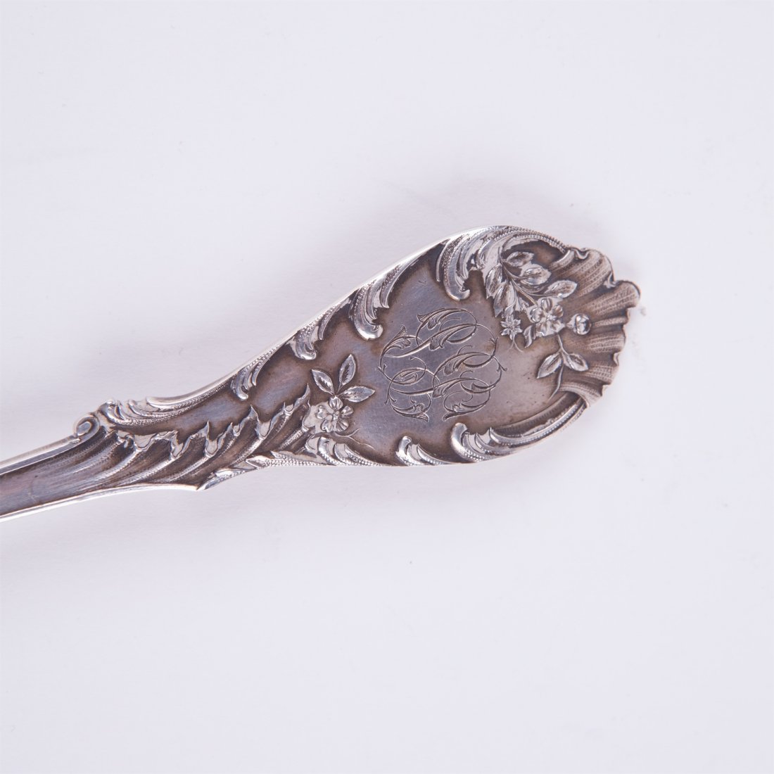 French solid silver serving spoon. — image 5
