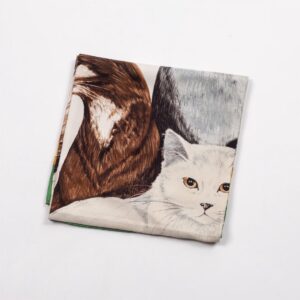 Rare Hermes "Les Chats" silk (jacquard) scarf. 1985 — image 2