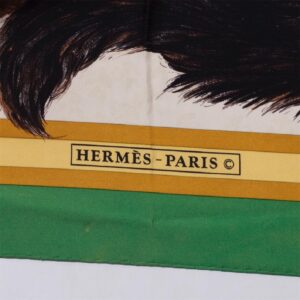 Rare Hermes "Les Chats" silk (jacquard) scarf. 1985 — image 3