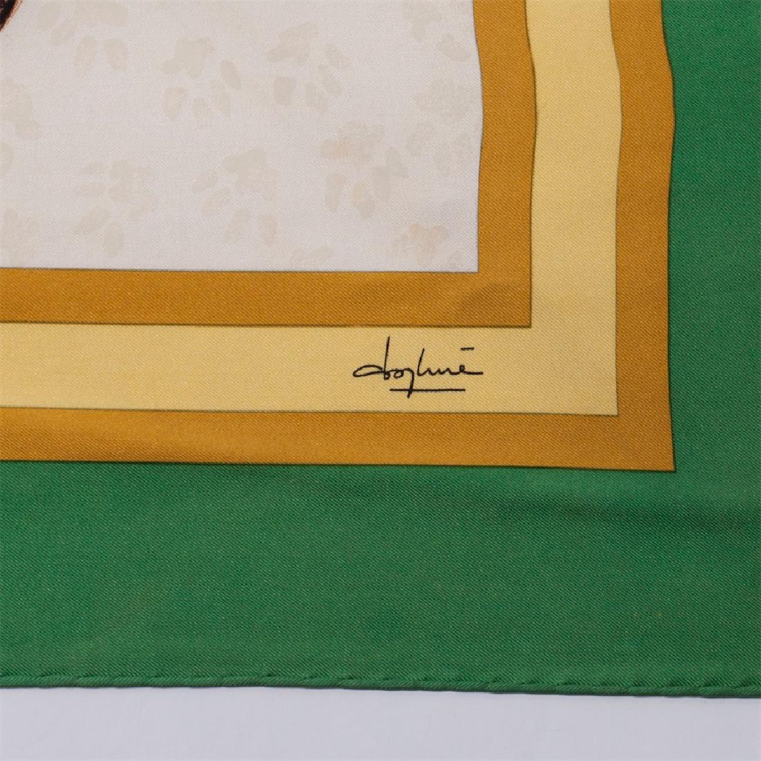 Rare Hermes "Les Chats" silk (jacquard) scarf. 1985 — image 4