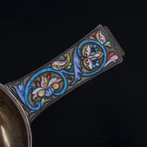Russian silver and enamel kovsh with peacocks — image 6