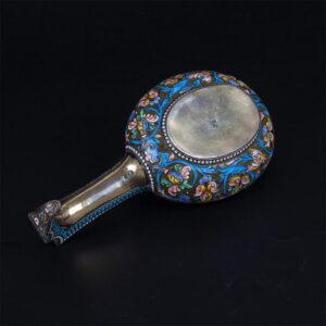 Russian silver and enamel kovsh with peacocks — image 7