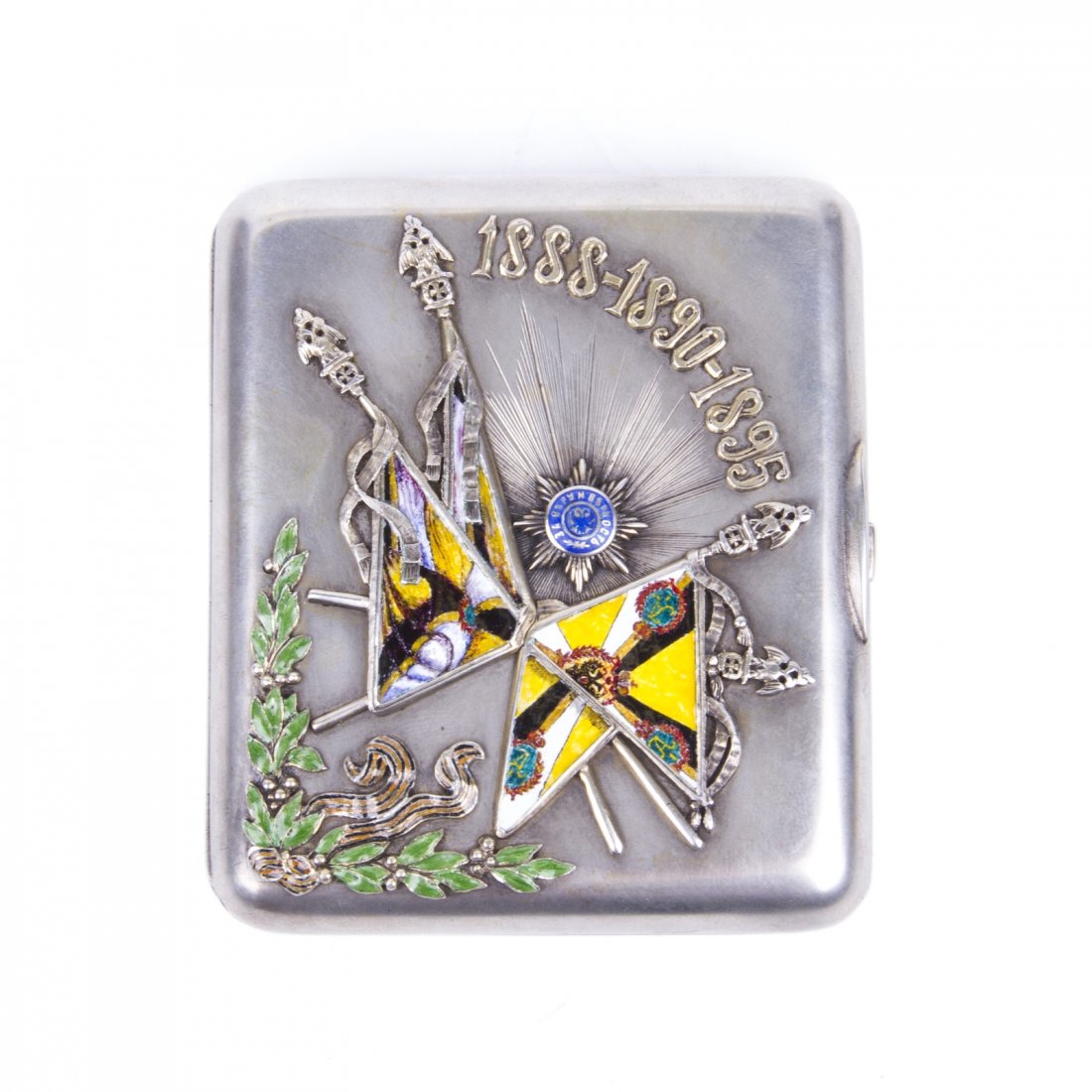 Russian silver and picturesque enamel cigarrete case — image 1