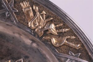 Russian silver presentation platter with millitary — image 6