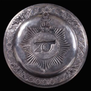 Russian silver presentation platter with millitary — image 8