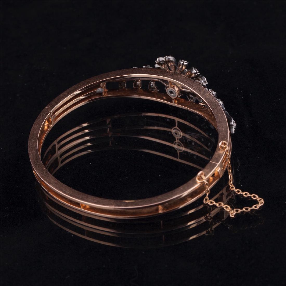 Antique gold,18K bracelet with old diamonds — image 3