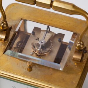 Carriage clock with repeater with nice leather box. — image 4