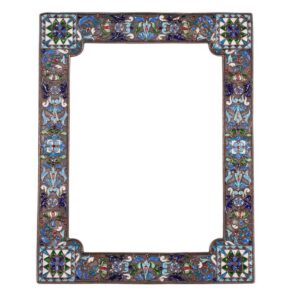 Cloisonne enamel silver icon frame by A.Kuzmichev — image 1