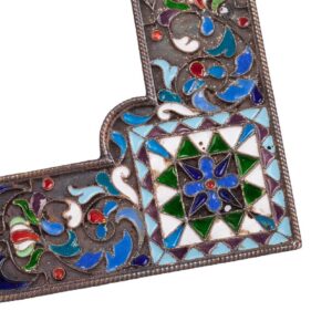 Cloisonne enamel silver icon frame by A.Kuzmichev — image 3
