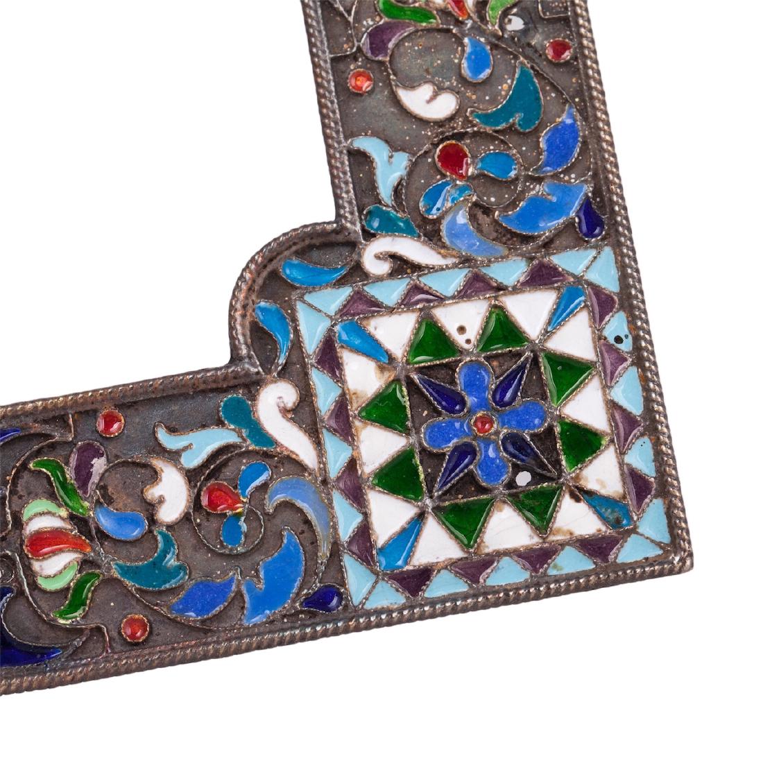 Cloisonne enamel silver icon frame by A.Kuzmichev — image 3