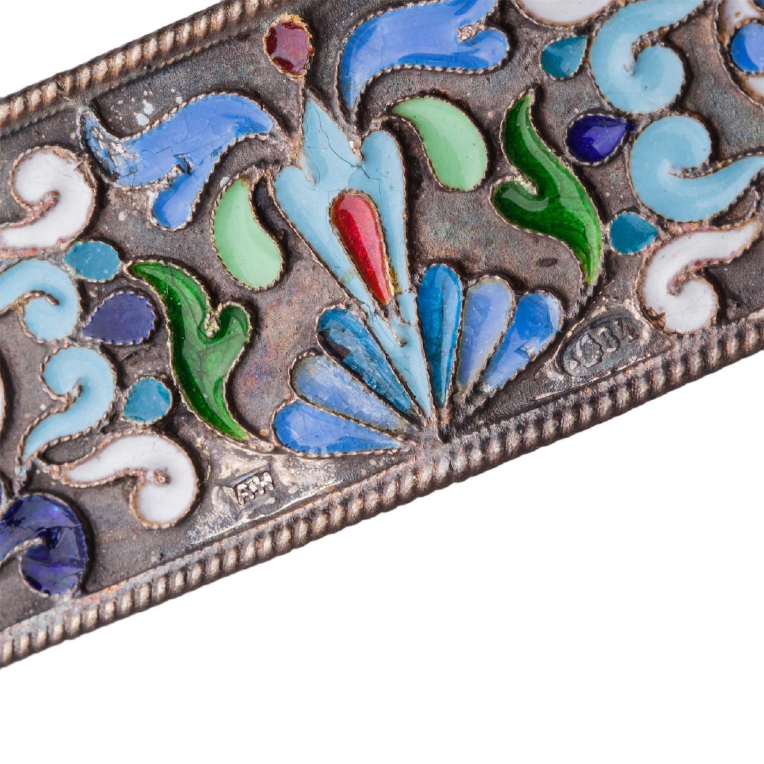 Cloisonne enamel silver icon frame by A.Kuzmichev — image 4