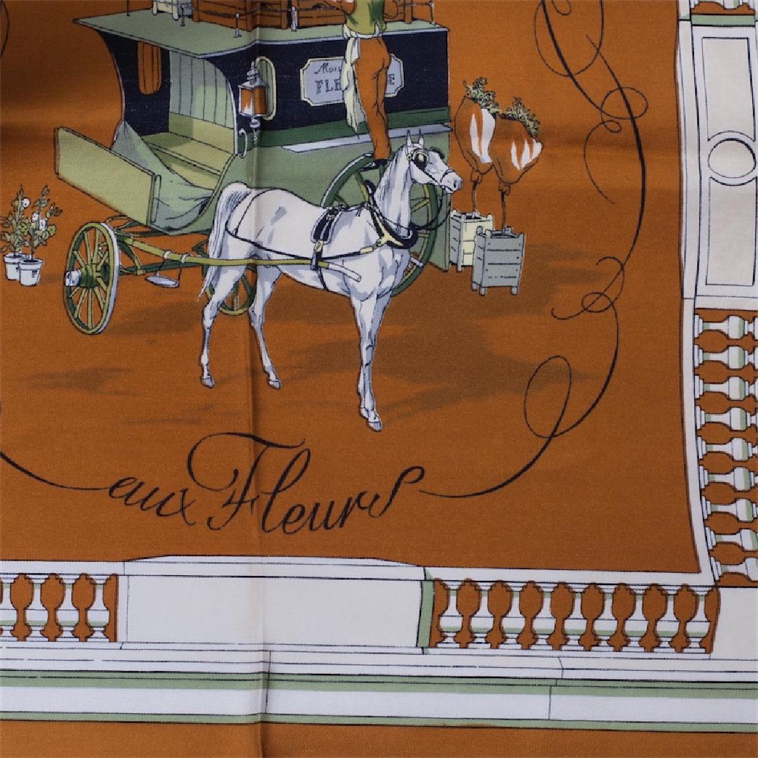 Hermes "Quai aux fleurs" silk scarf. 1952 — image 4