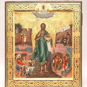 Russian Icon” Saint Ioann Desert Angel with life scenes — image 1