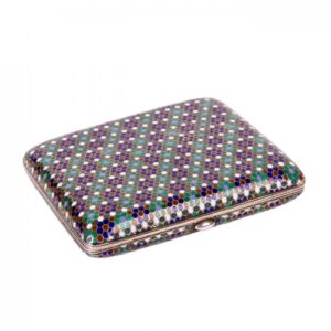 Russian silver and cloisonne enamel cigarette case — image 2