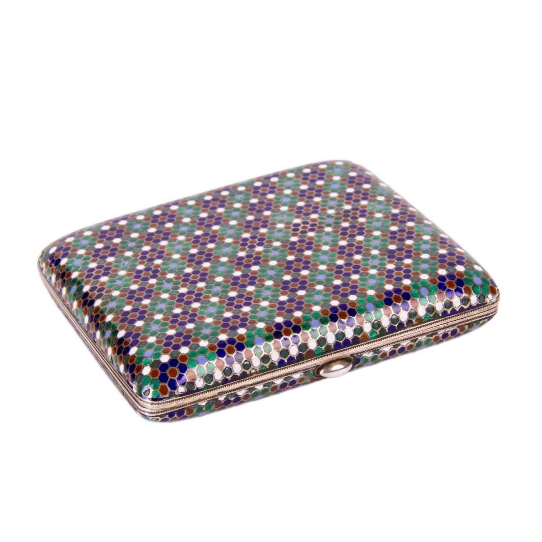 Russian silver and cloisonne enamel cigarette case — image 2