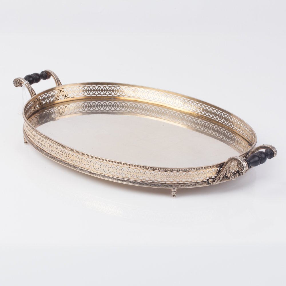Silver serving tray. — image 6