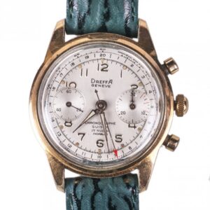 "Dreffa Geneve" gilded chronograph wristwatch — image 1