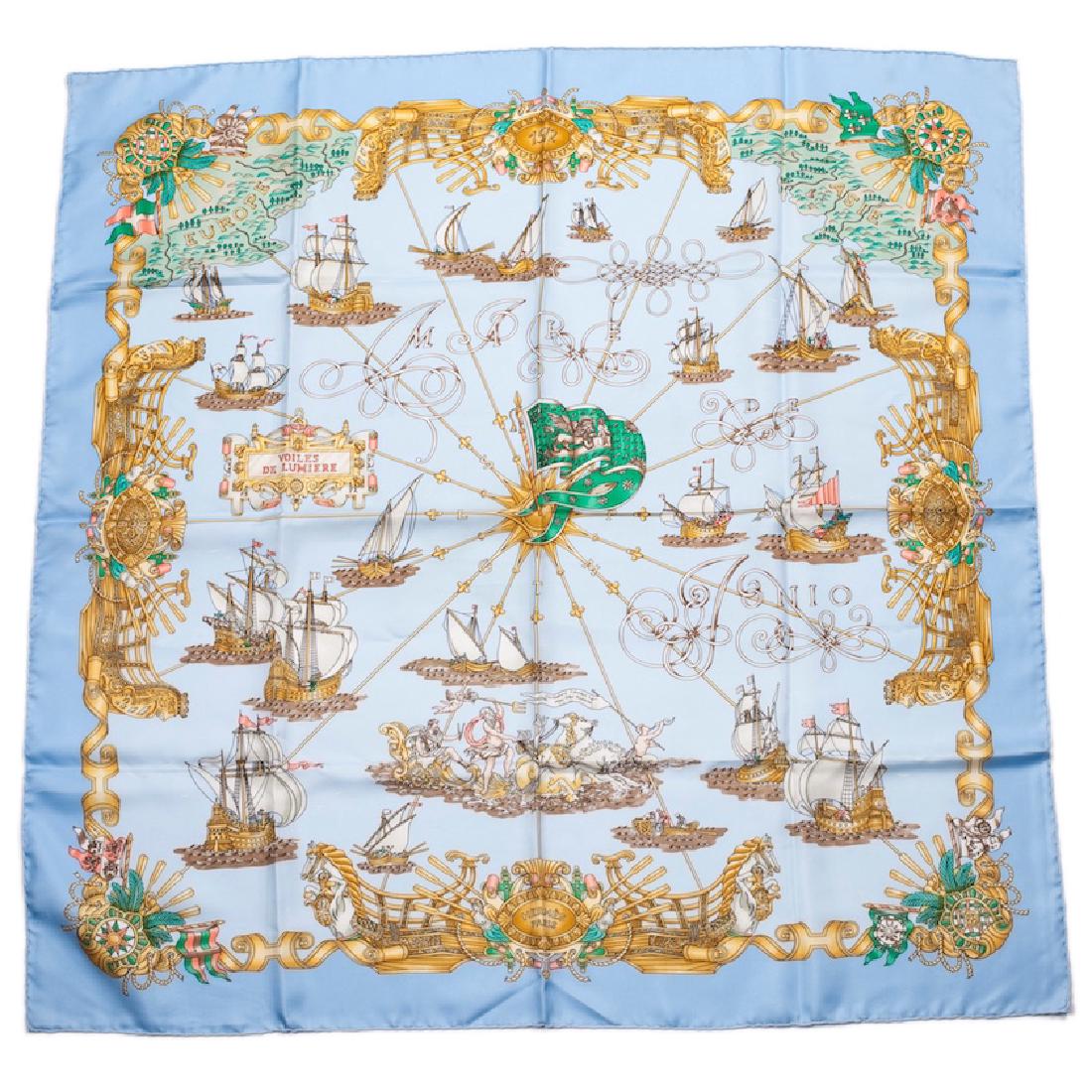 Hermes "Voiles de Lumière" silk scarf. 1995 — image 1