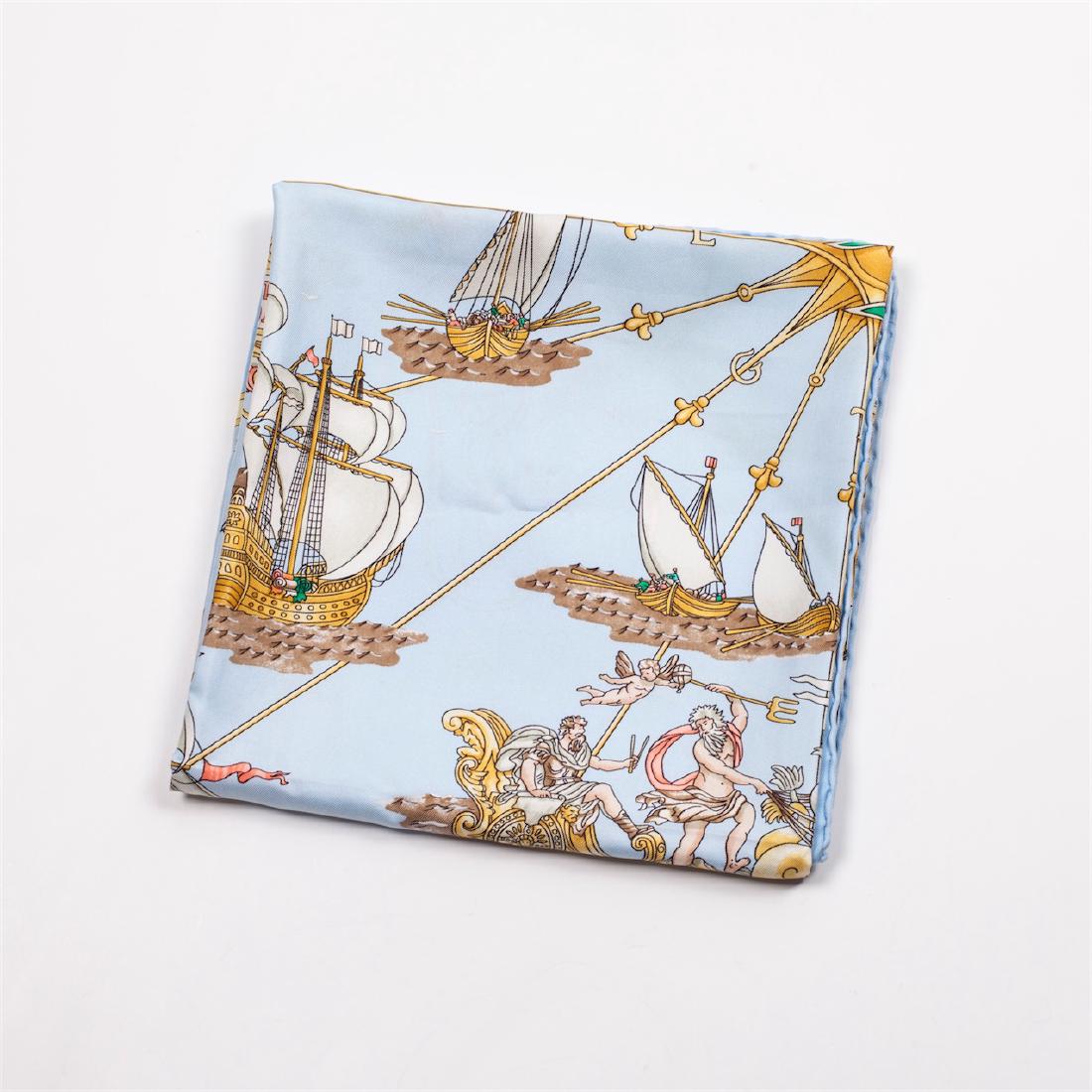 Hermes "Voiles de Lumière" silk scarf. 1995 — image 2