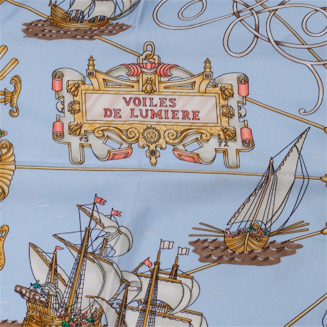 Hermes "Voiles de Lumière" silk scarf. 1995 — image 5
