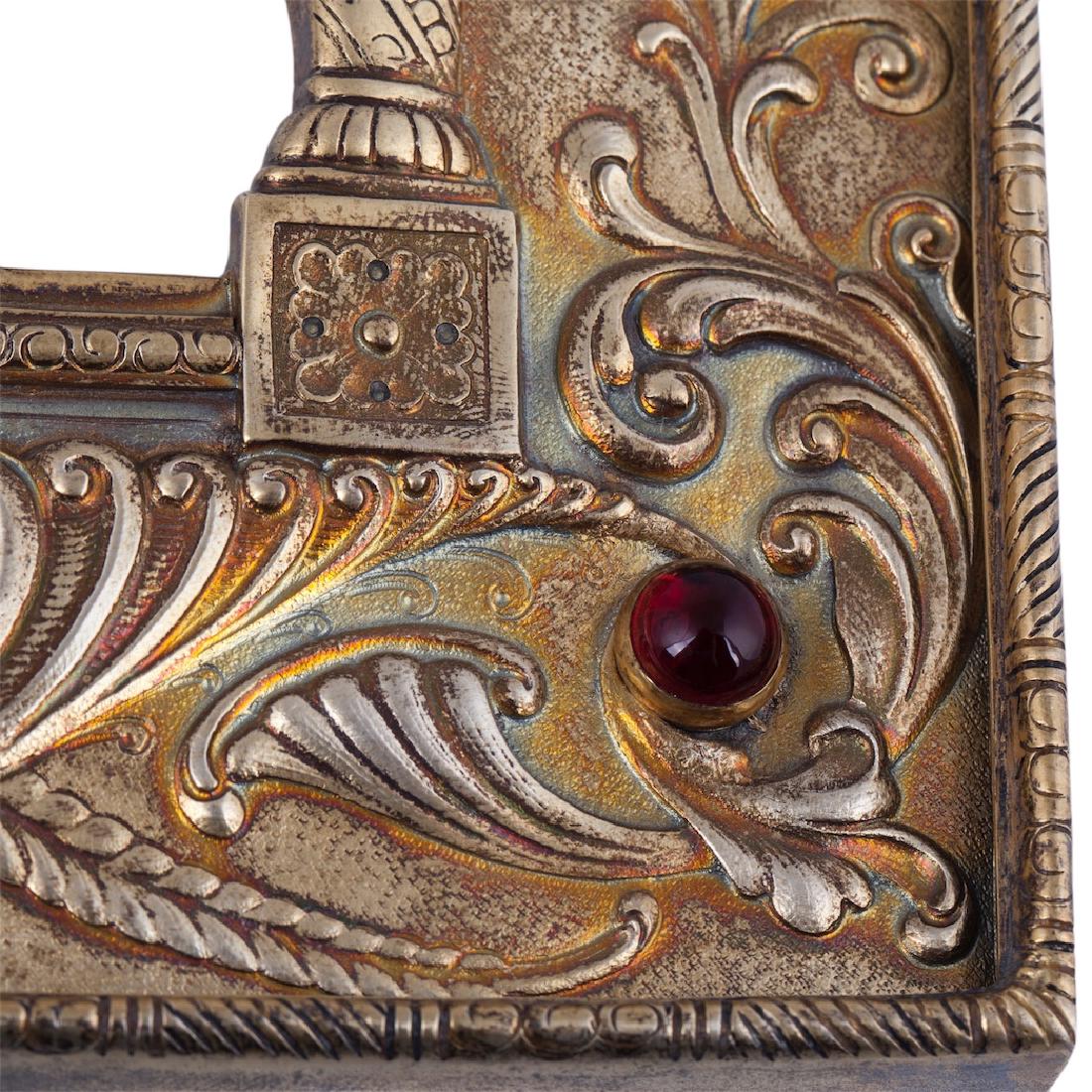 Massive Russian gem-set and silver-gilt icon riza — image 3