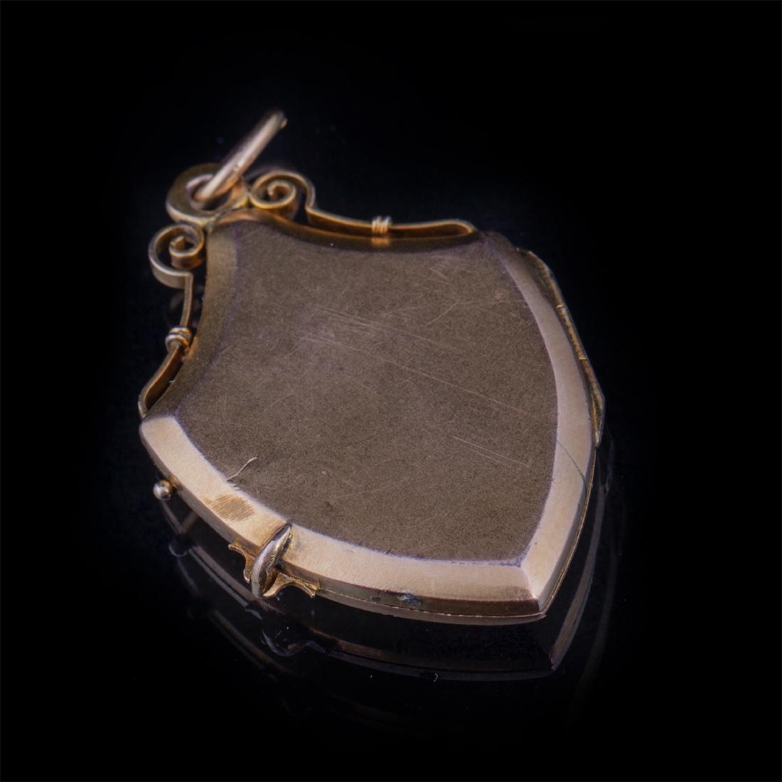 Antique gold medallion with diamonds and demantoids — image 2