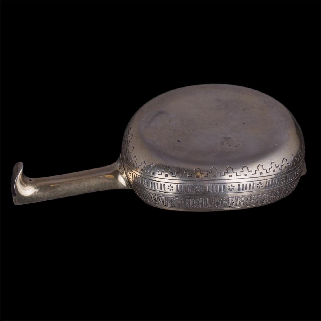 Russian silver and niello kovsh with a proverb — image 6