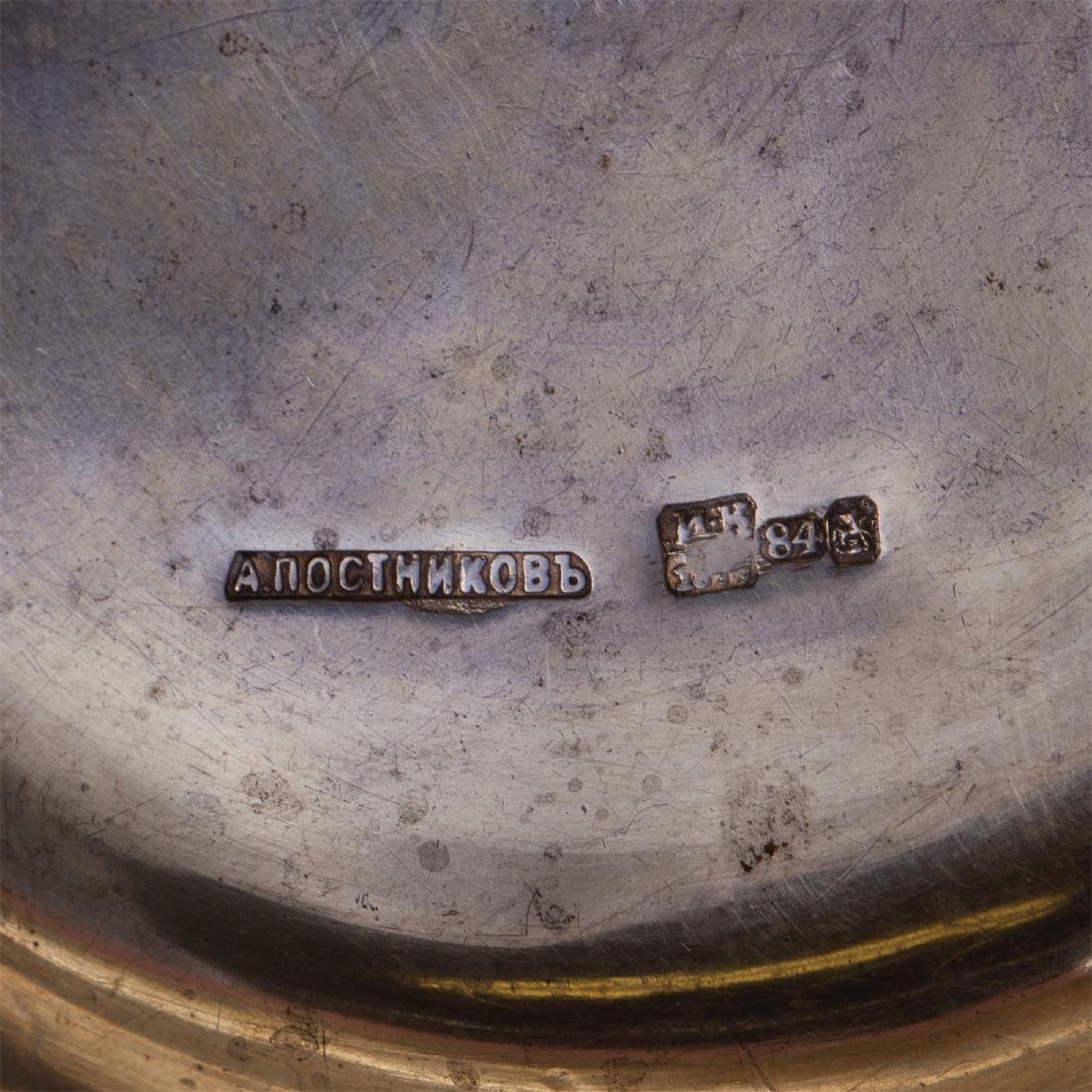 Russian silver and niello kovsh with a proverb — image 7