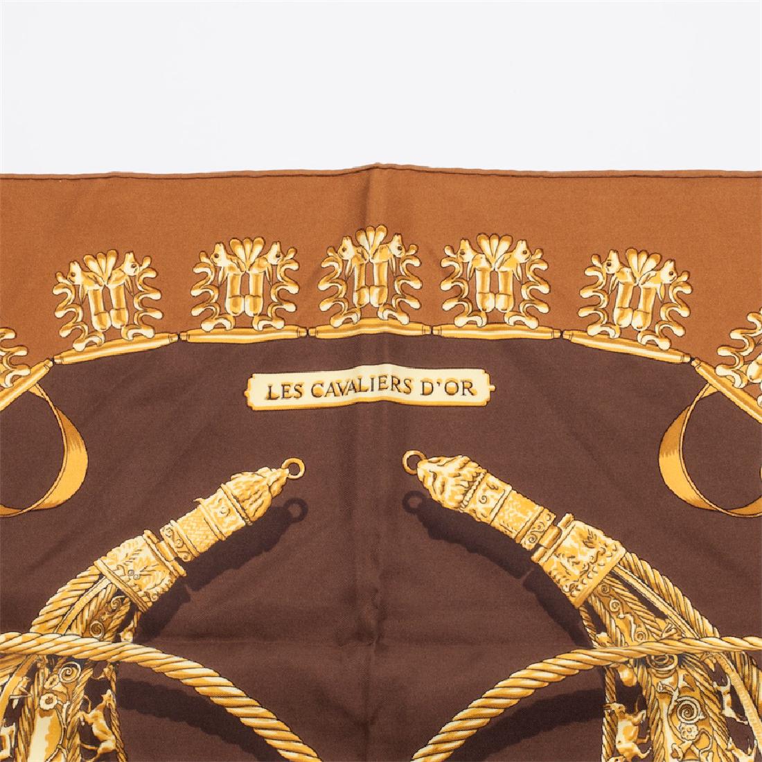 Hermes "Les cavaliers d'or" silk scarf. 1991. — image 4