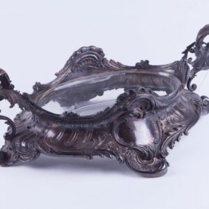 Huge solid silver fruit bowl with glass. — image 1