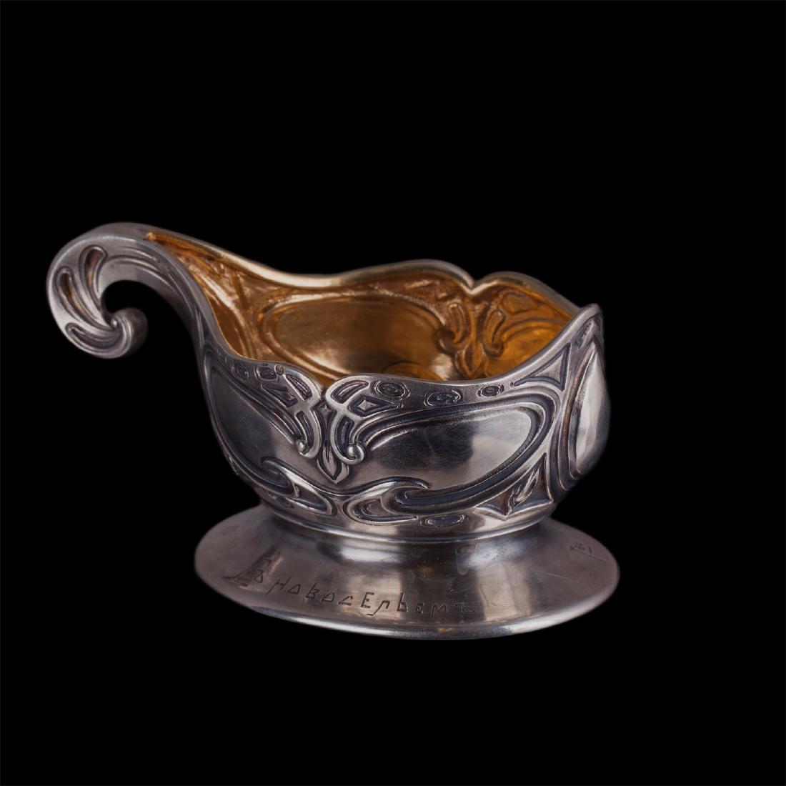 Rare Russian Art Nouveau silver kovsh — image 1