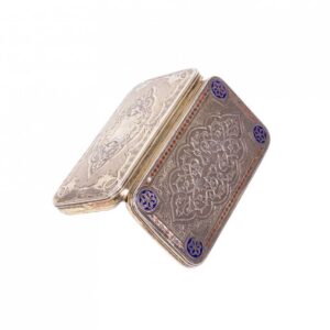 Russian silver engraving and cloisonne enamel cigarette — image 2