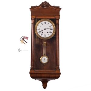 Russian wood, brass and enamel cartel clock — image 1