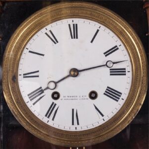 Russian wood, brass and enamel cartel clock — image 2