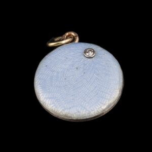 Antique gold, 56 and silver pendant with diamond and — image 1