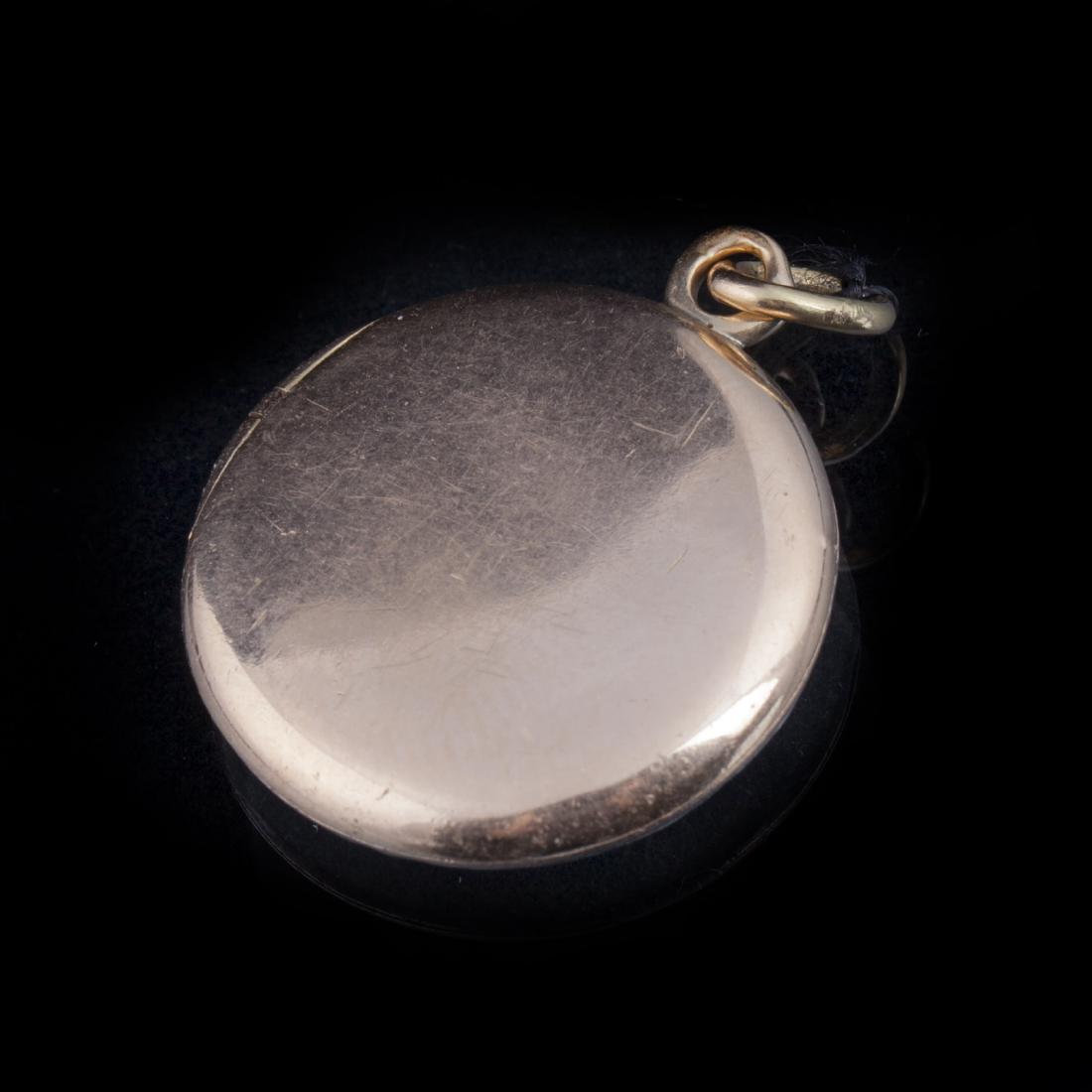 Antique gold, 56 and silver pendant with diamond and — image 3