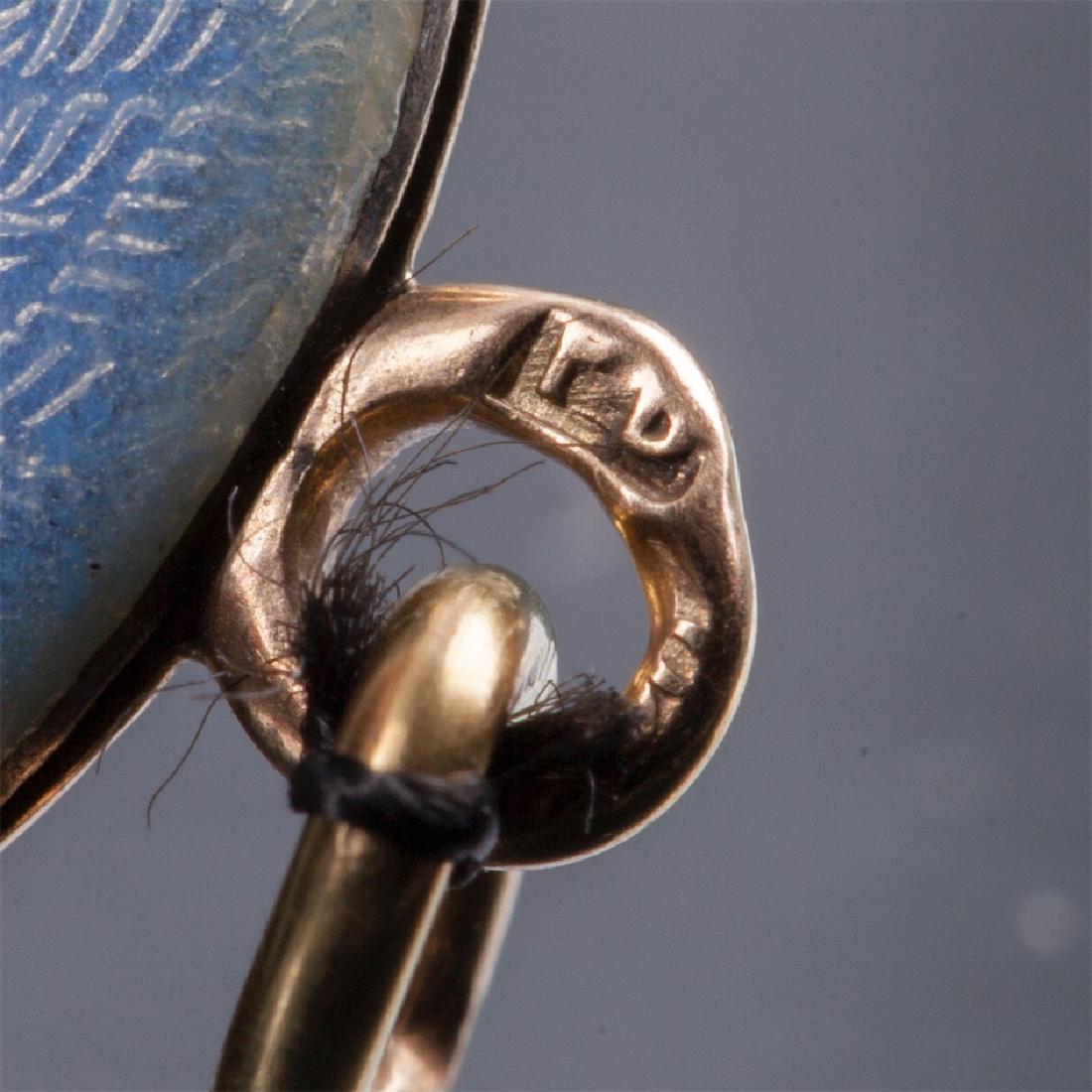 Antique gold, 56 and silver pendant with diamond and — image 4