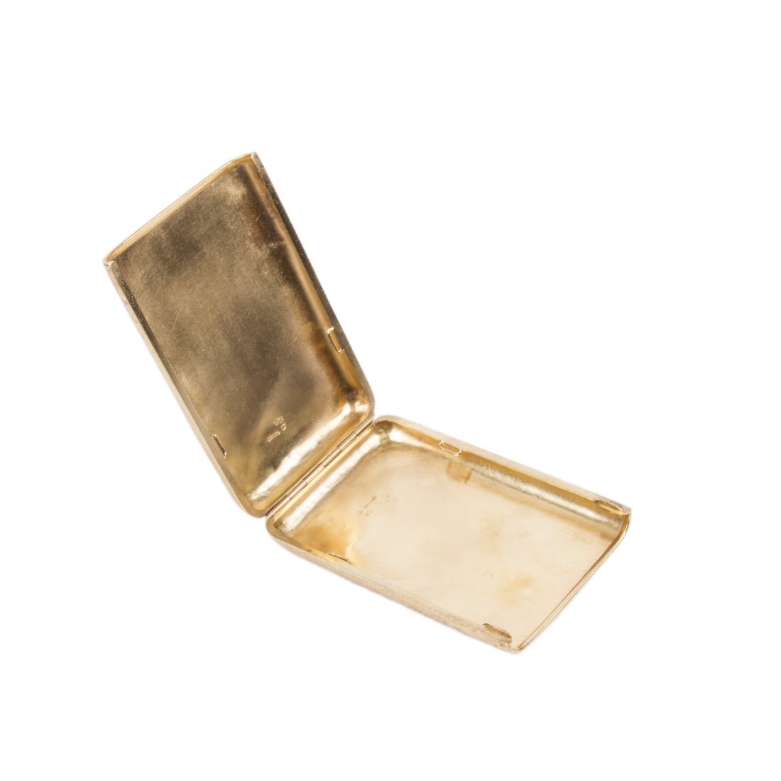 Faberge "samorodok" gold cigarette case in leather case — image 3